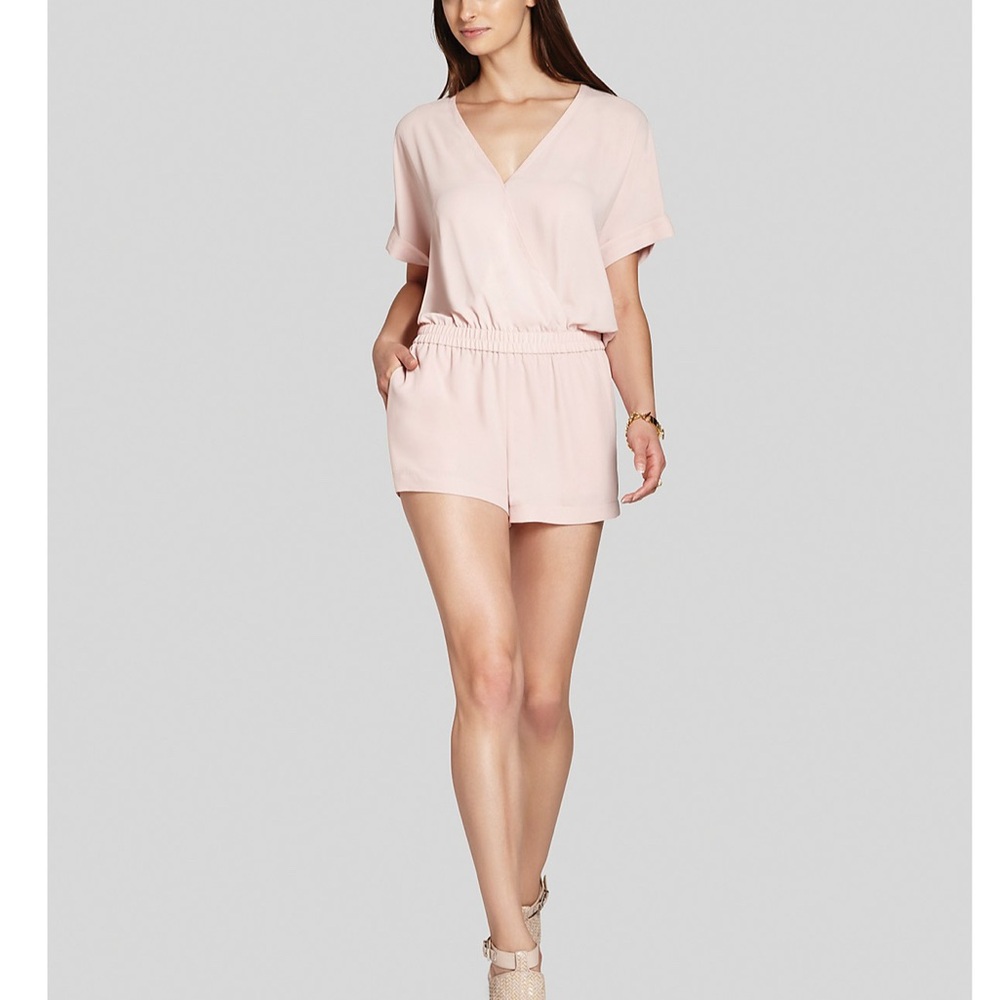 BCBGMaxAzria Soft Pink V-Neck Romper